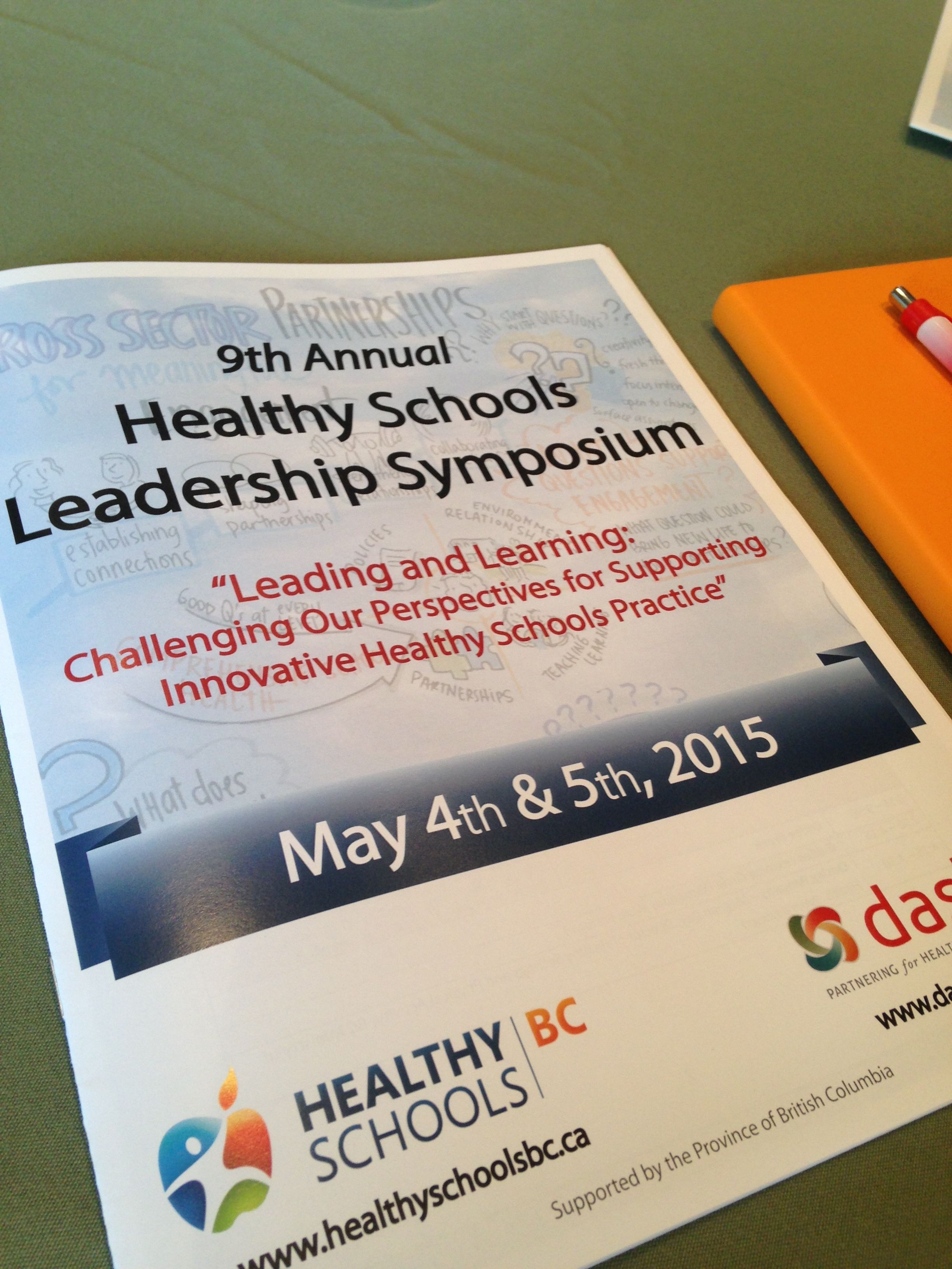 graphic recording on the cover of healthy schools leadership symposium program