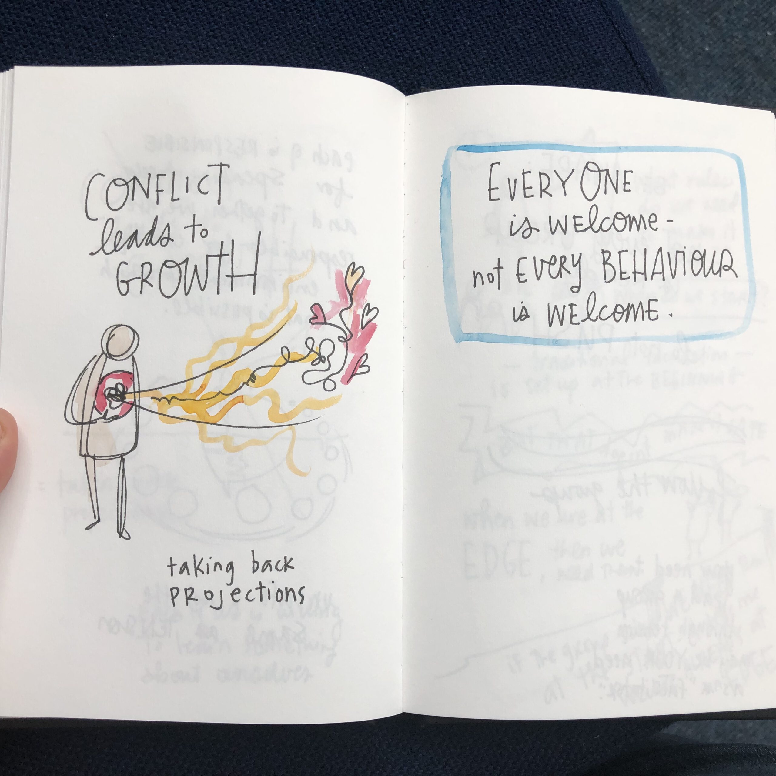conflict leads to growth. everyone is welcome, but not every behaviour is welcome 