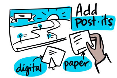 graphic recording start a conversation with post it notes