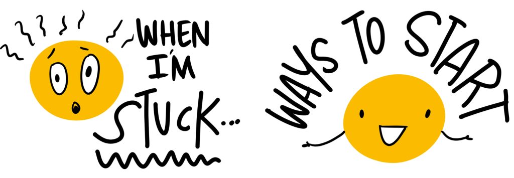 sam bradd graphic recorder with drawing change wearing a giant parka and fur mitts 