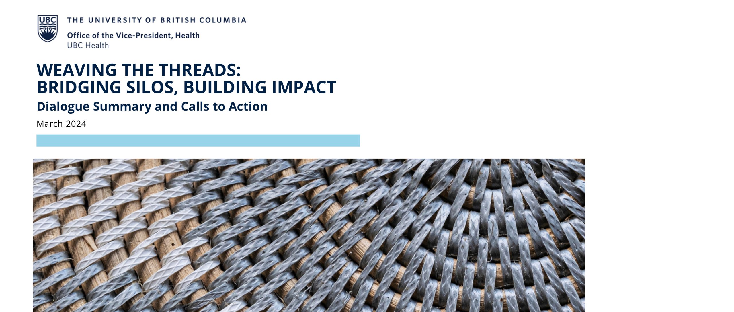 UBC health report - Weaving the Threads, Building Silos Lasting Impact graphic recording with drawing change